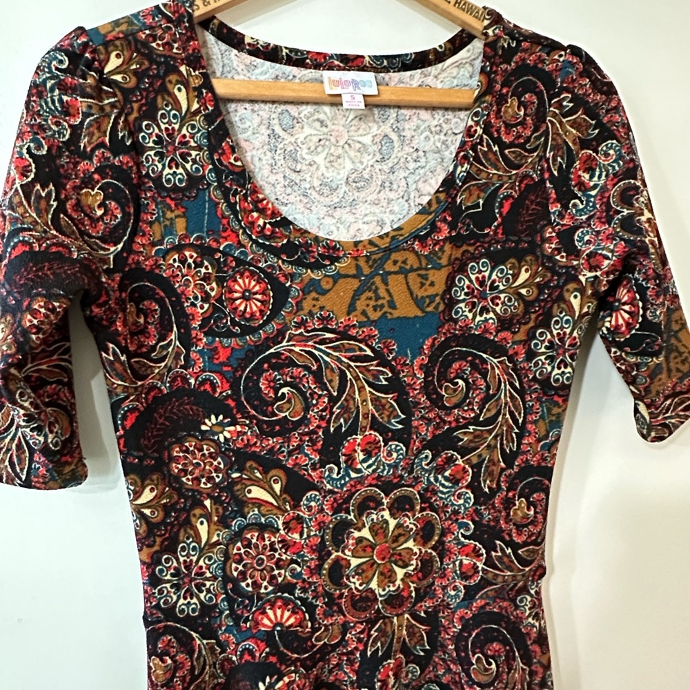 LuLaRoe Paisley Dress Simply Comfortable Tunic Colorful Preowned women’s small
